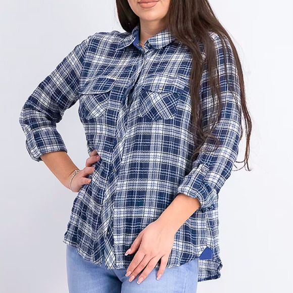Kut from the Kloth Tops - Kut From The Kloth Women's Size XS Blue Plaid Button Up Blouse